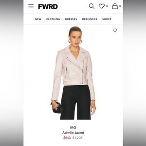 IRO lamb skin motorcycle jacket size 38